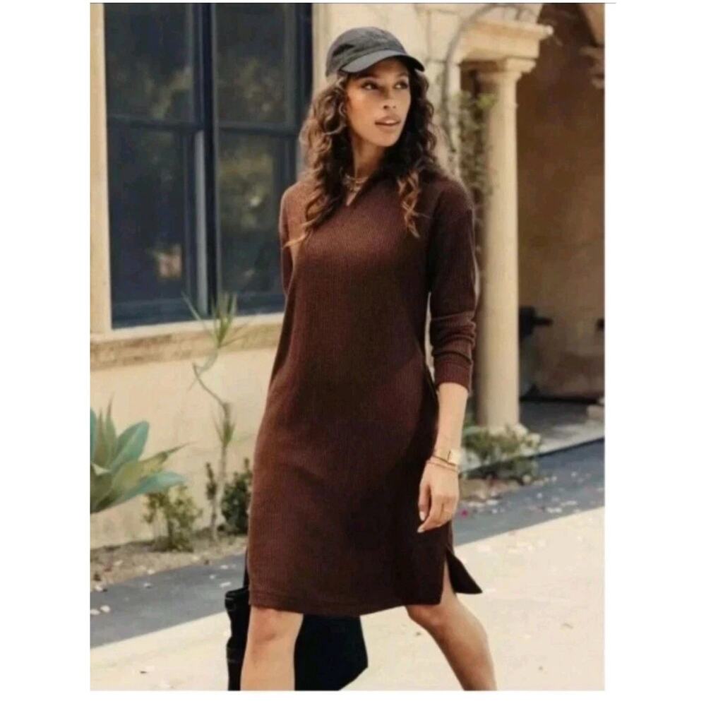 Mondetta Women Dress Swatter Size XS Brown Long Sleeveless